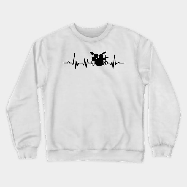 Drums Heartbeat Drummers percussionists Crewneck Sweatshirt by DragonTees